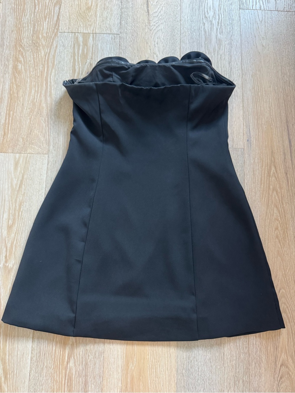 Peppermayo Black Strapless Mini Dress with Rosette Trim - Picture 3 of 4